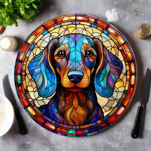 Dachshund Glass Suncatcher Worktop Saver